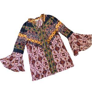 Umgee Boho Print Semi Sheer Tunic